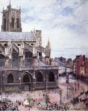 La iglesia de Saint Jacues Dieppe tiempo lluvioso 1901 Camille Pissarro Pinturas al óleo